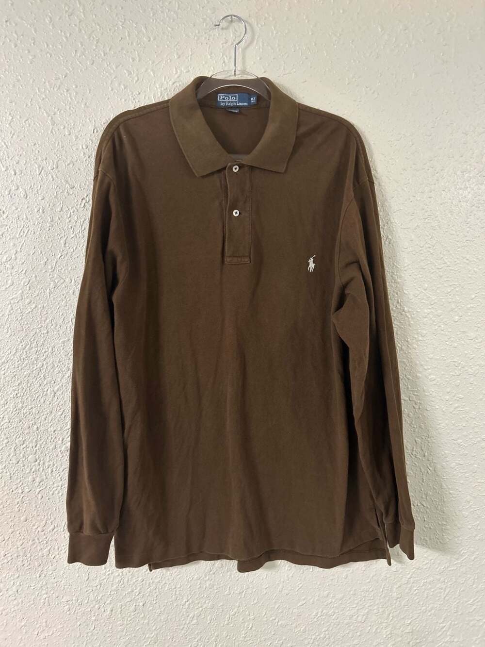 Polo Ralph Lauren Men's Brown Long Sleeve Polo Shirt Size XLT